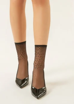 Calze Corte Velate con Strass