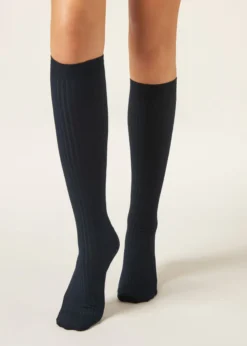 Calze Lunghe a Costine con Cashmere