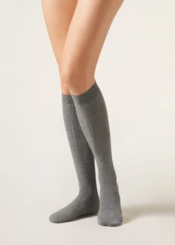 Calze Lunghe a Costine con Cashmere