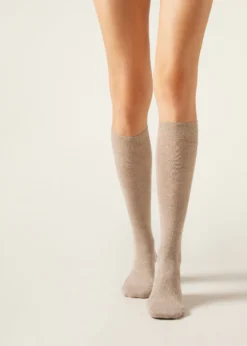 Calze Lunghe con Cashmere e Glitter