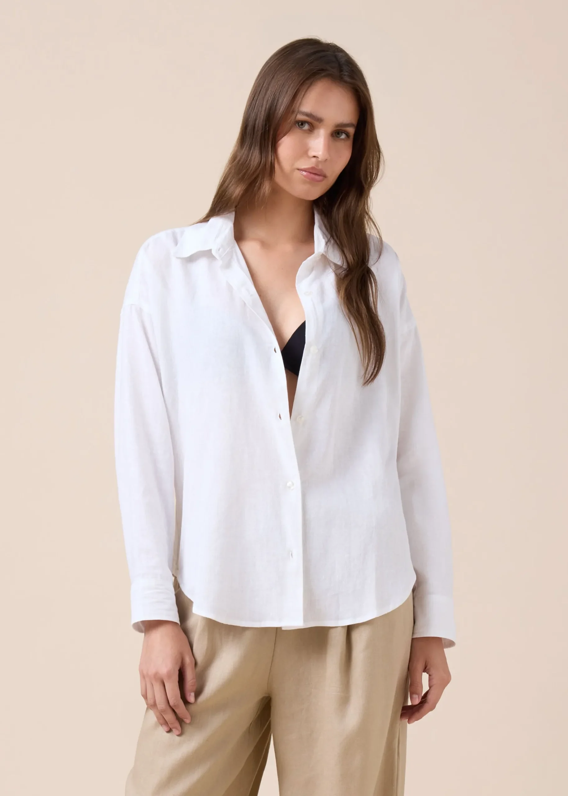 Camicia Corta Lino e Viscosa