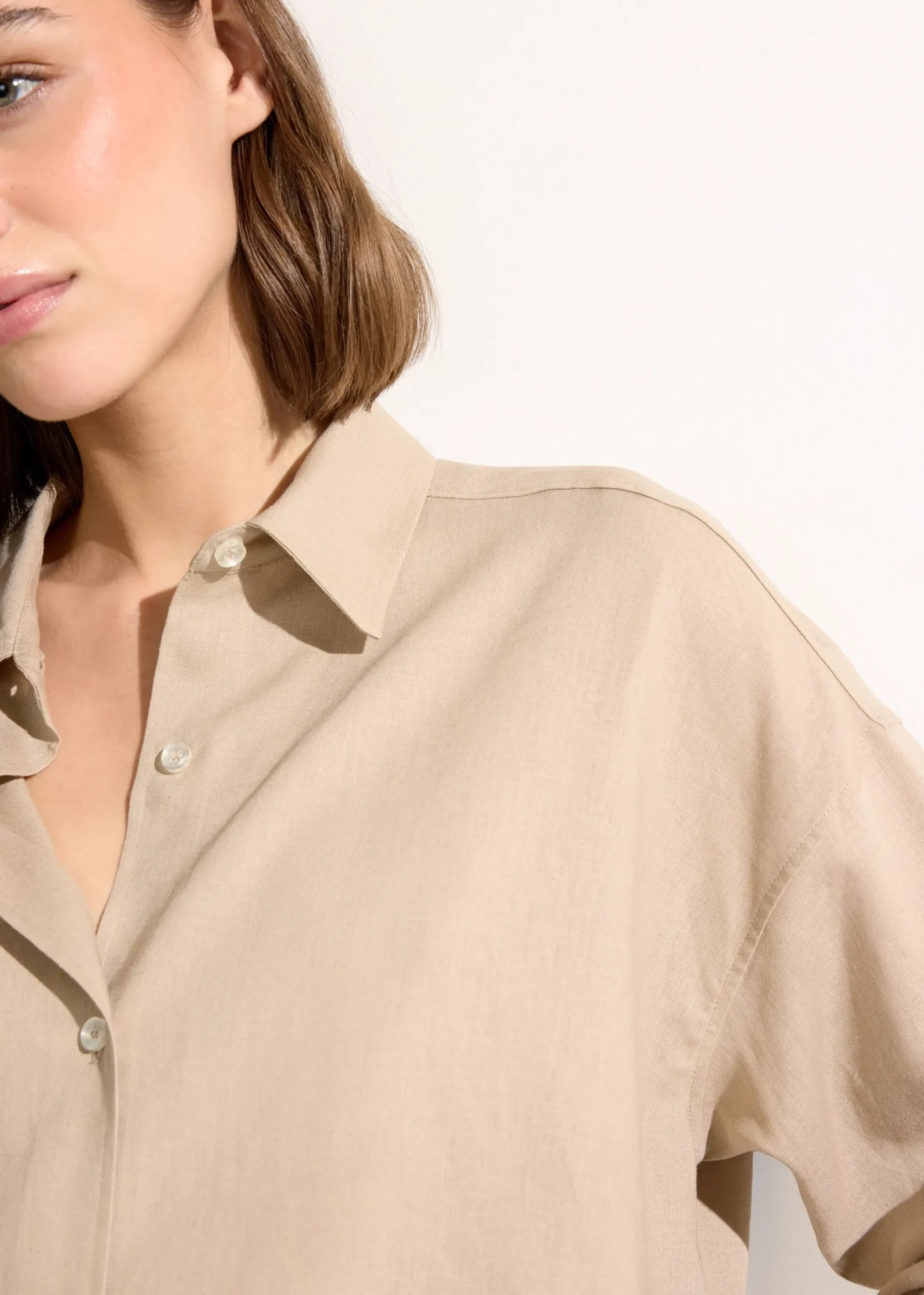Camicia Corta Lino e Viscosa