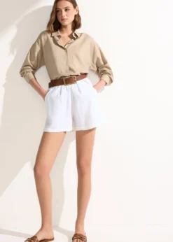 Camicia Corta Lino e Viscosa