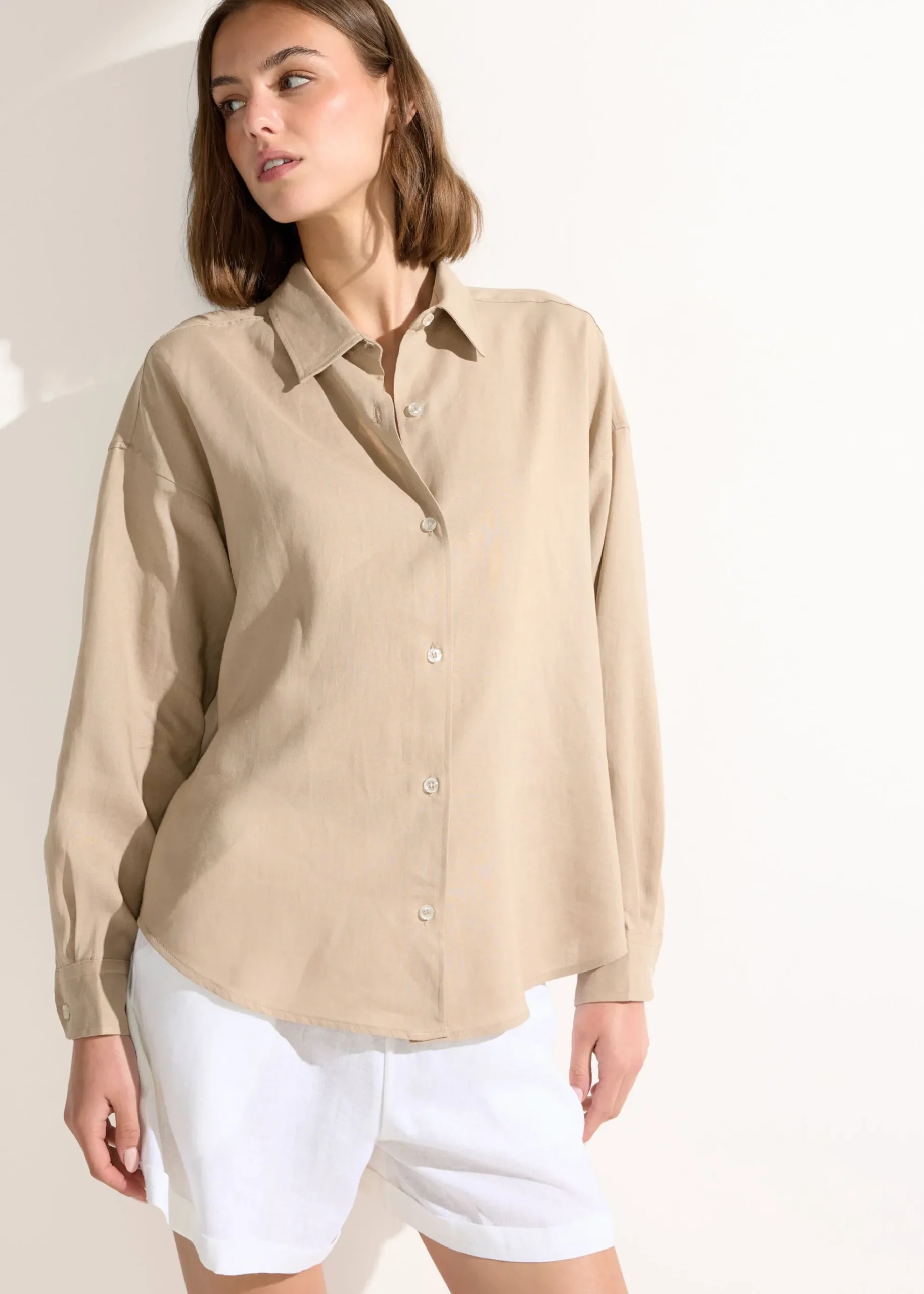 Camicia Corta Lino e Viscosa