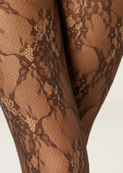 Collant in Pizzo a Fiori