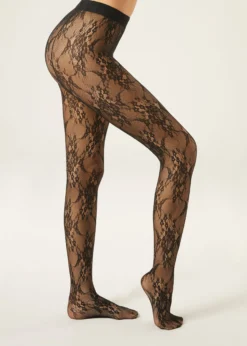 Collant in Pizzo a Fiori