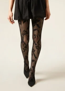 Collant Pizzo Macro Fiori