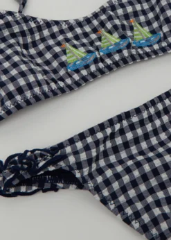 Costume Due Pezzi Bambina Green Vichy