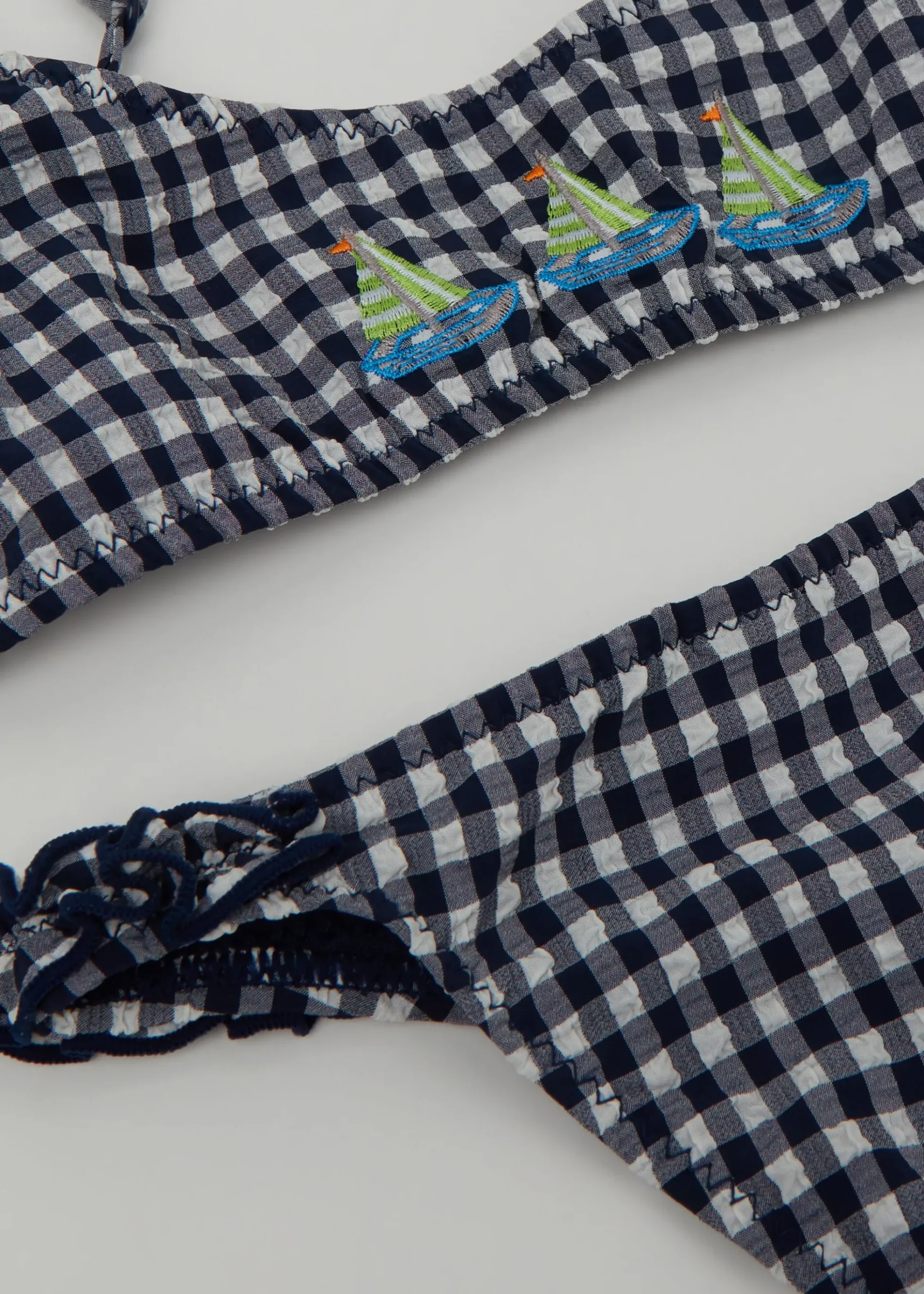 Costume Due Pezzi Bambina Green Vichy