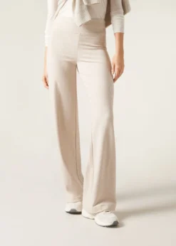 Pantaloni a Palazzo con Cashmere