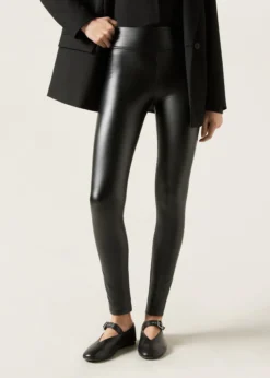 Pantaloni Leggings Effetto Pelle Termici