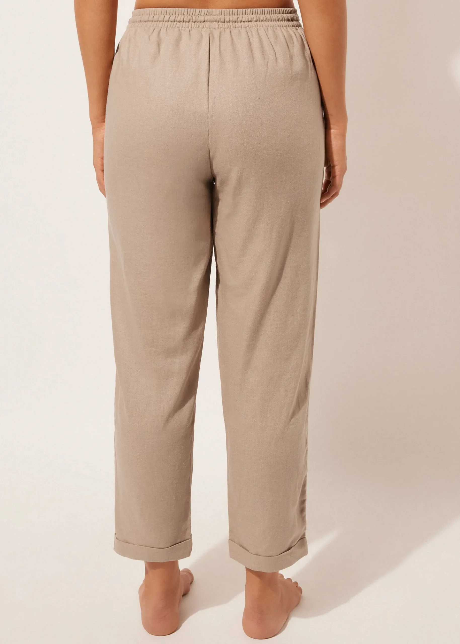 Pantaloni Lunghi Lino e Viscosa