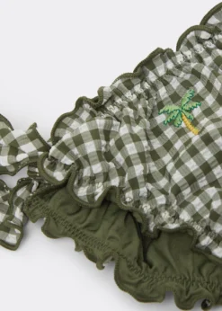 Slip Mare Bambina Green Vichy